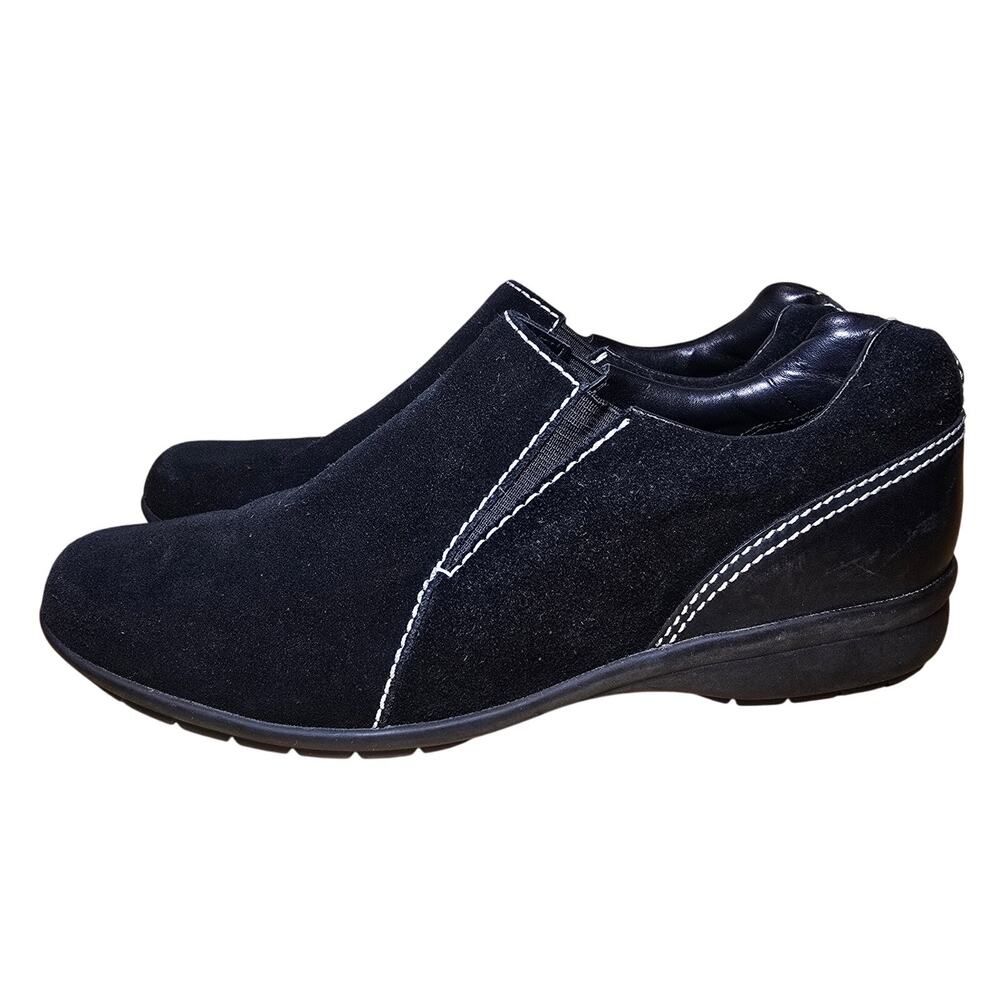 Cole Haan Women's BLACK SUEDE Water Proof Slip On Comfort Loafers Sz 7 B - Picture 2 of 9